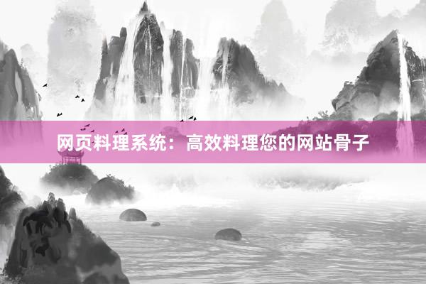 网页料理系统：高效料理您的网站骨子