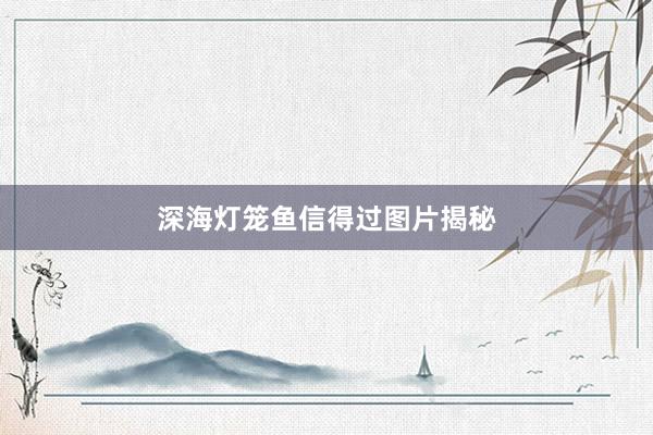 深海灯笼鱼信得过图片揭秘